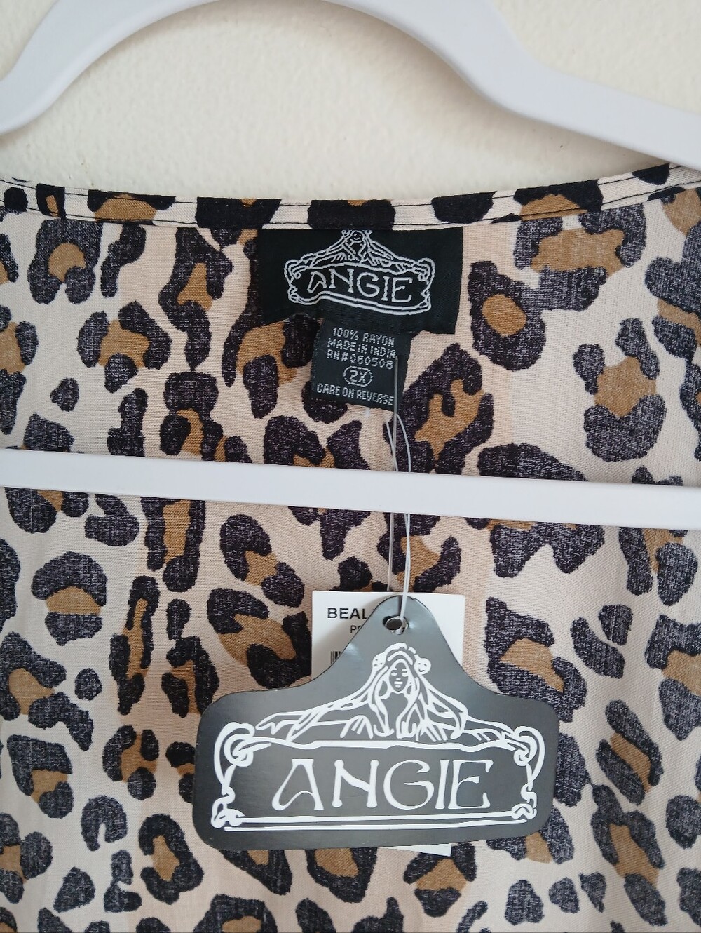 Angie Animal Print Open Kimono Top Size 2X NWT - Picture 6 of 11